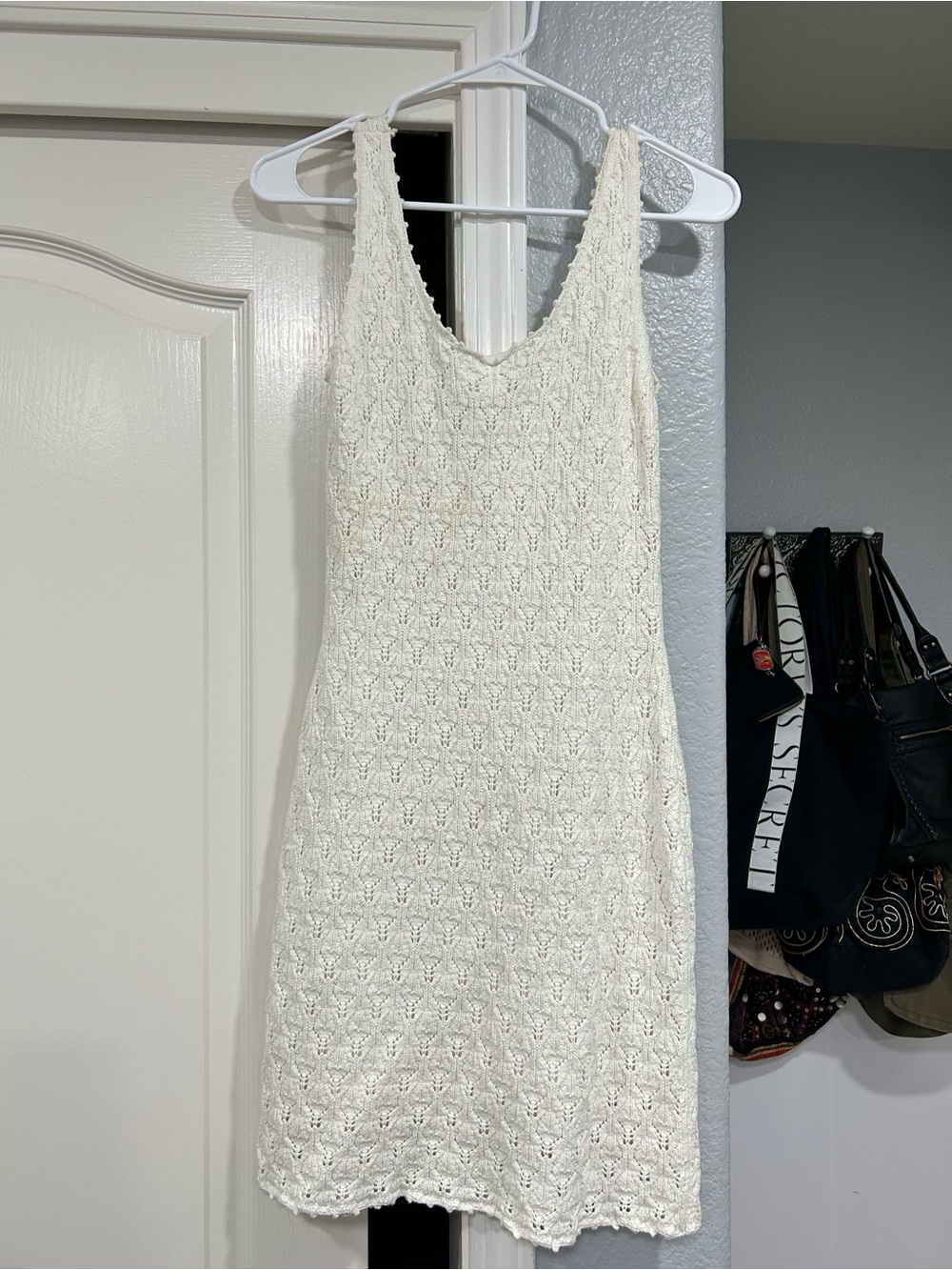 Steve Madden Cream Crochet Mini Dress